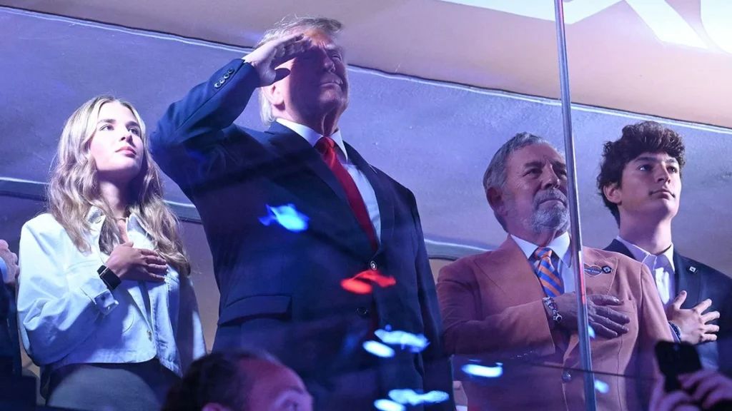 Trump becomes first US sitting president to attend NBA finals game